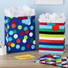 Hallmark 13″ Large and 15″ Extra Large Gift Bags Assortment with Tissue Paper (Pack of 3: Celebrate, Rainbow Stripes, Polka Dots) for Christmas, Birthdays, Father’s Day, Graduations or Any Occasion(3 Count (Pack of 1))