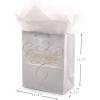 Hallmark Large Wedding Gift Bags with Tissue Paper, Glitter (Pack of 3), silver, gold, white (5EGB6059)