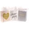 Hallmark Large Wedding Gift Bags with Tissue Paper, Glitter (Pack of 3), silver, gold, white (5EGB6059)