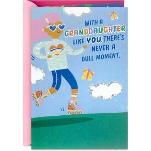 Hallmark Birthday for Granddaughter (Rollerblading and Rainbows) from Grandma, Grandpa or Grandparents