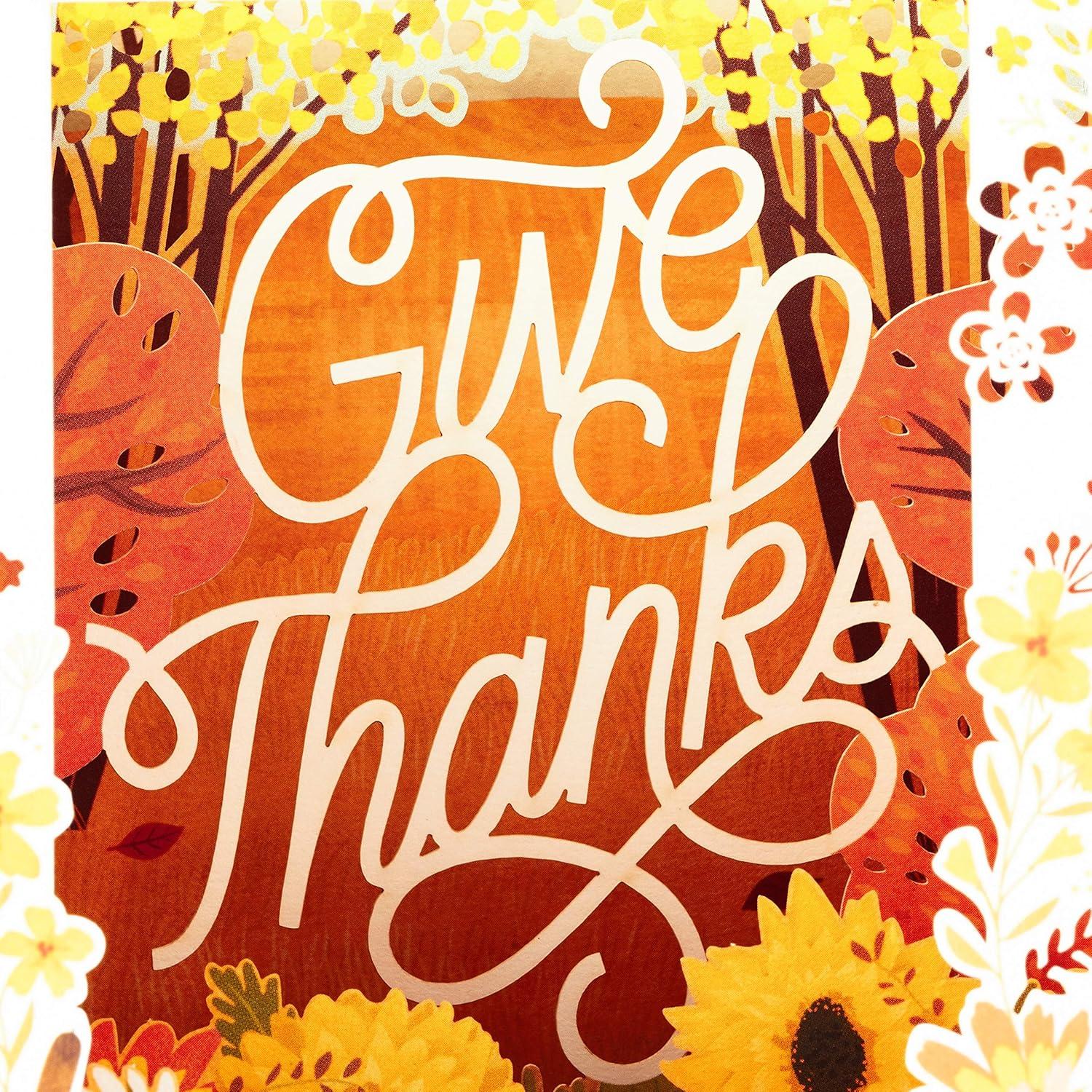 imageHallmark Paper Wonder Displayable Pop Up Thanksgiving Card Give ThanksPop Up Thanksgiving Give Thanks