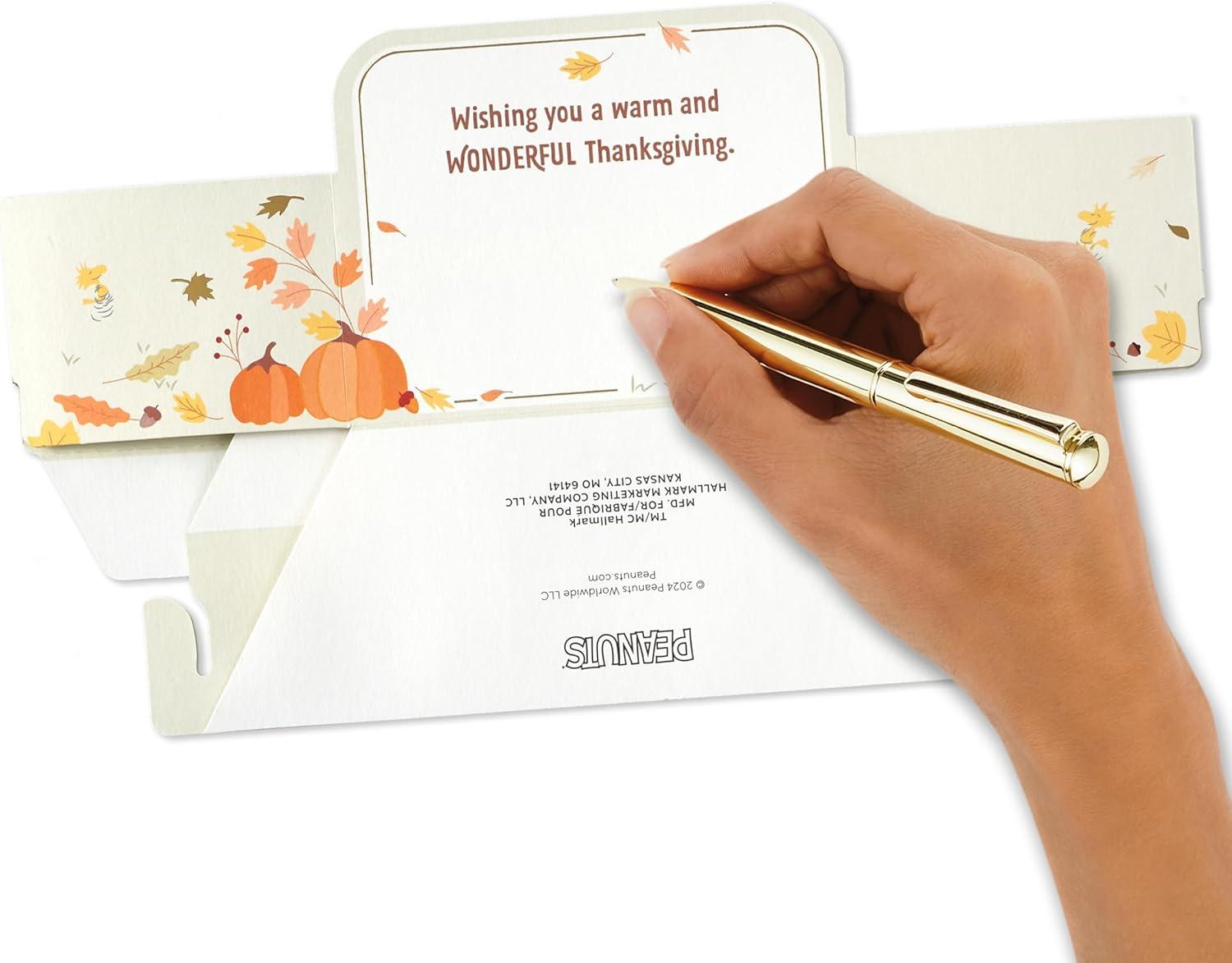 imageHallmark Paper Wonder Peanuts Thanksgiving Pop Up Card Give Thanks