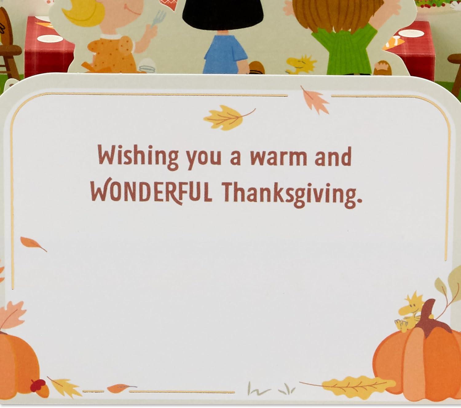 imageHallmark Paper Wonder Peanuts Thanksgiving Pop Up Card Give Thanks