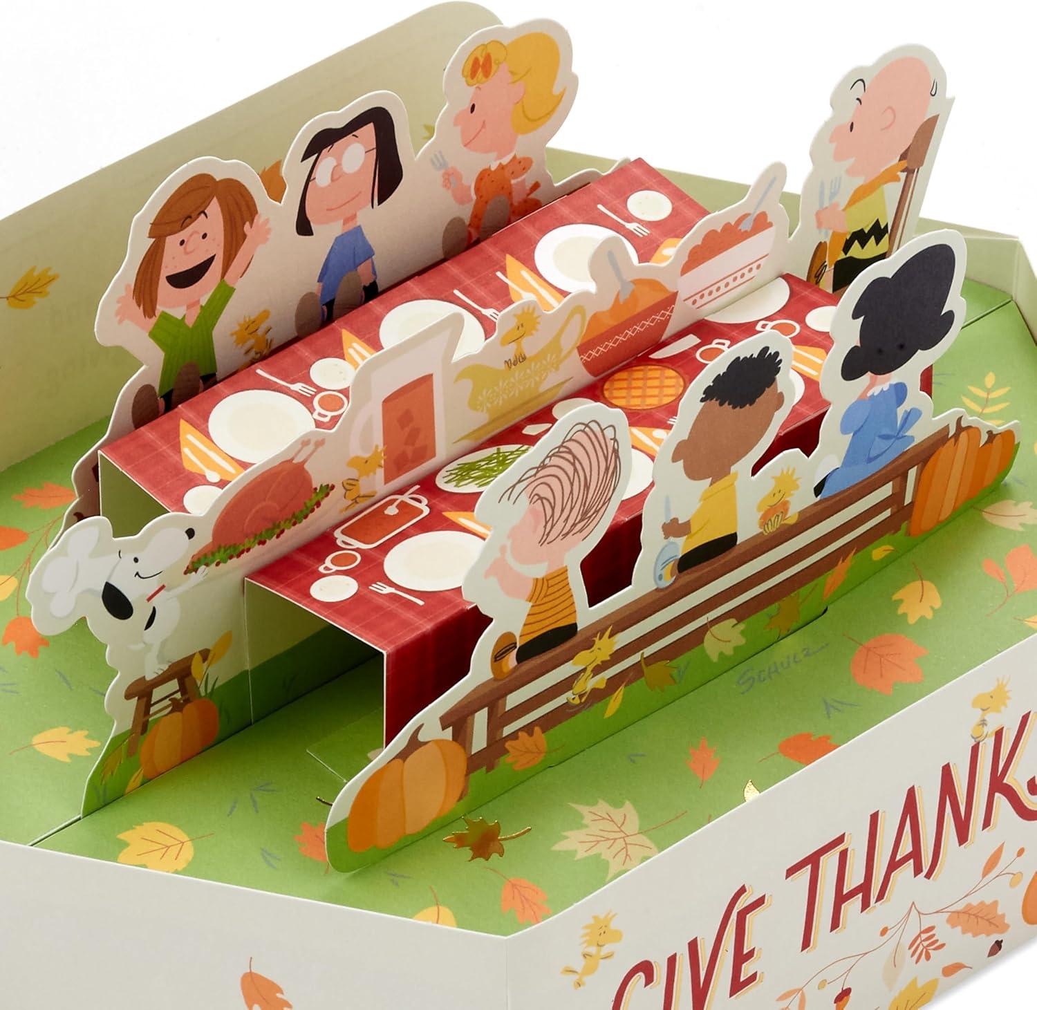 imageHallmark Paper Wonder Peanuts Thanksgiving Pop Up Card Give Thanks