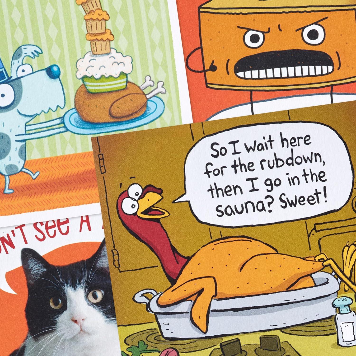 imageHallmark Shoebox Funny Thanksgiving Card Assortment 16 Cards and 16 Envelopes for Friendsgiving Family Coworkers