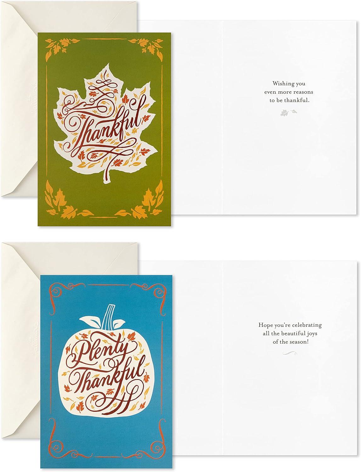 imageHallmark Thanksgiving Cards Assortment Rustic Thanks 16 Assorted Cards with EnvelopesRustic Cards 16 Pack