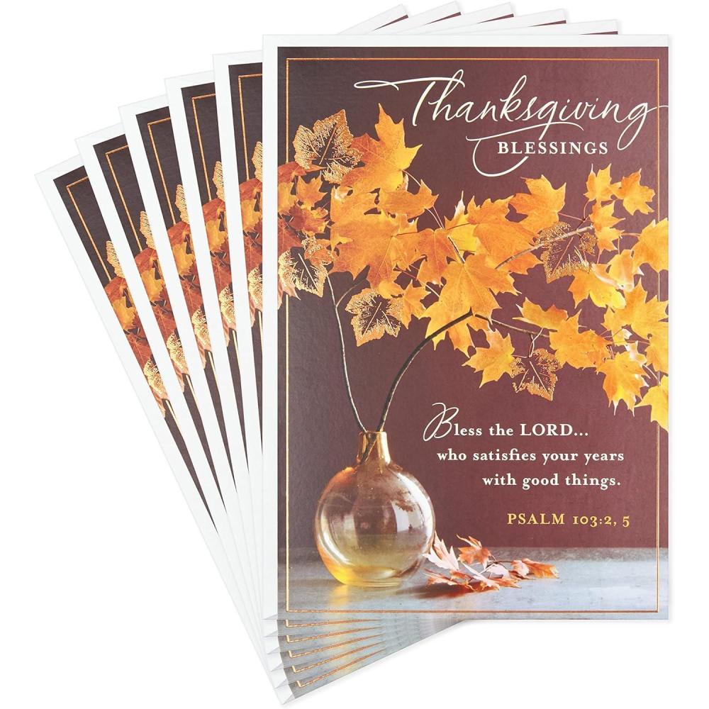 imageHallmark Dayspring Pack of Religious Thanksgiving Cards Give Thanks 10 Cards with Envelopes 799THJ1069Thanksgiving Blessings  6 Cards