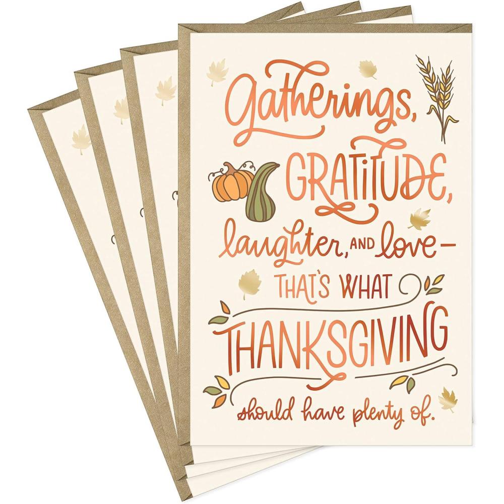 imageHallmark Pack of Thanksgiving Cards Rustic Wreath 6 Cards with EnvelopesGatherings  Gratitude