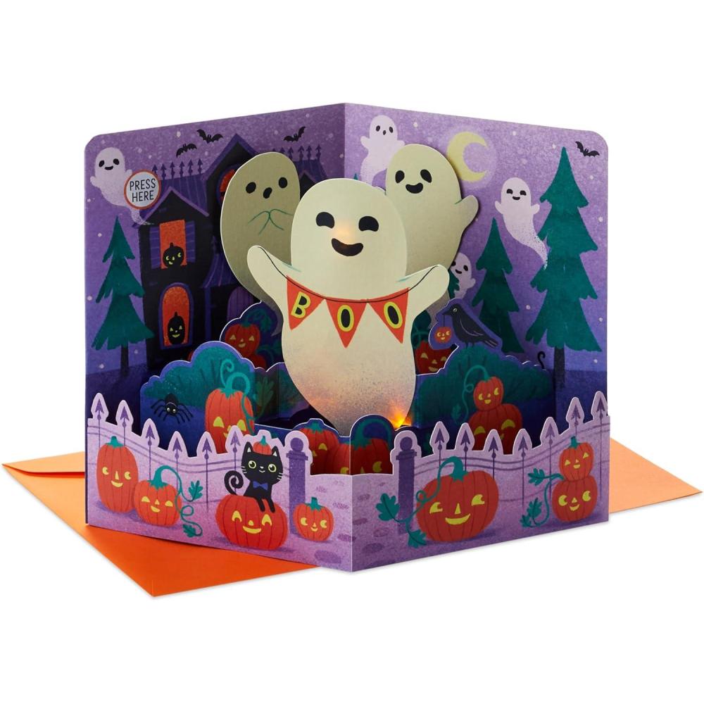 imageHallmark Paper Wonder Displayable Pop Up Thanksgiving Card Give ThanksPop Up with Sound and Light Ghost Boo Banner