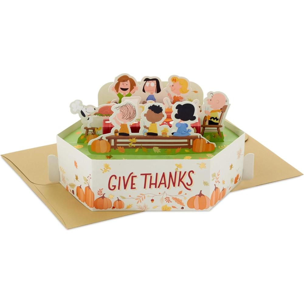 imageHallmark Paper Wonder Peanuts Thanksgiving Pop Up Card Give Thanks