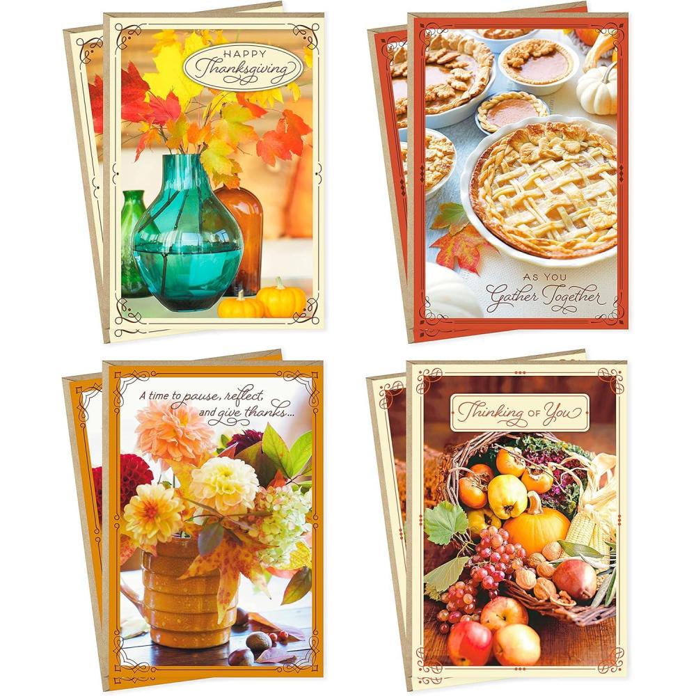 imageHallmark Thanksgiving Cards Assortment Give Thanks 8 Cards with EnvelopesGive Thanks Cards  8 Pack