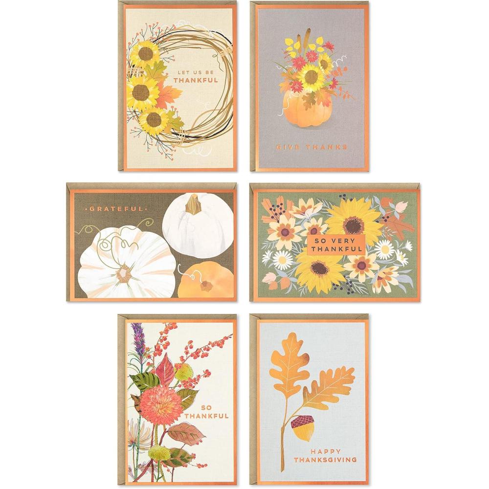 imageHallmark Thanksgiving Cards Assortment Thankful 36 Assorted Cards with EnvelopesThankful  Fall Designs