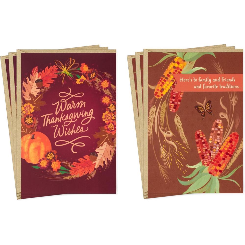 imageHallmark Thanksgiving Cards Warm Wishes and Favorite Traditions 6 Cards with Envelopes