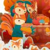 Hallmark Paper Wonder Displayable Pop Up Thanksgiving Card (Woodland Feast)(Pop Up  Woodland Feast)