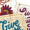 Hallmark Wood Grain Thanksgiving Card Assortment (3 Cards with Envelopes) Live, Laugh, Love, Give Thanks, Cornucopia(Rustic Thanksgiving  3 Cards)