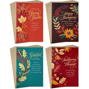 DaySpring Religious Thanksgiving Cards Assortment (16 Assorted Cards with Envelopes)(Religious Thanksgiving)