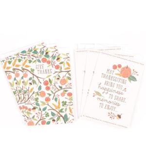 Hallmark Pack of Thanksgiving Cards, Close in Thought and Heart (10 Cards with Envelopes)(Fall Icons)