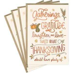 Hallmark Pack of Thanksgiving Cards, Rustic Wreath (6 Cards with Envelopes)(Gatherings & Gratitude)
