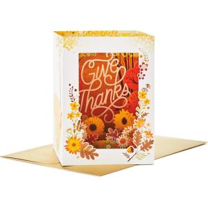 Hallmark Paper Wonder Displayable Pop Up Thanksgiving Card (Give Thanks)(Pop Up  Thanksgiving  Give Thanks)