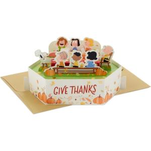 Hallmark Paper Wonder Peanuts Thanksgiving Pop Up Card (Give Thanks)