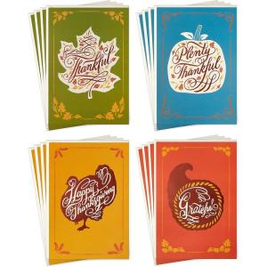 Hallmark Thanksgiving Cards Assortment, Rustic Thanks (16 Assorted Cards with Envelopes)(Rustic Cards  16 Pack)