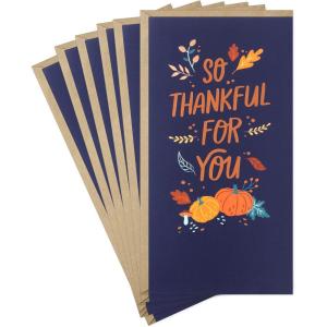 Hallmark Thanksgiving Money or Gift Card Holder Cards, So Thankful For You (6 Cards with Envelopes)