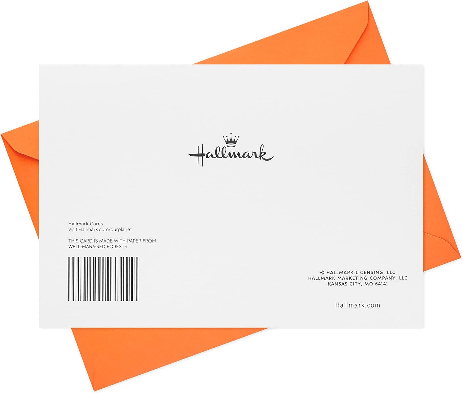 imageHallmark Black and White Happy Halloween Card Spell of Fun Skull Pumpkins Bats Spider Webs Leaves