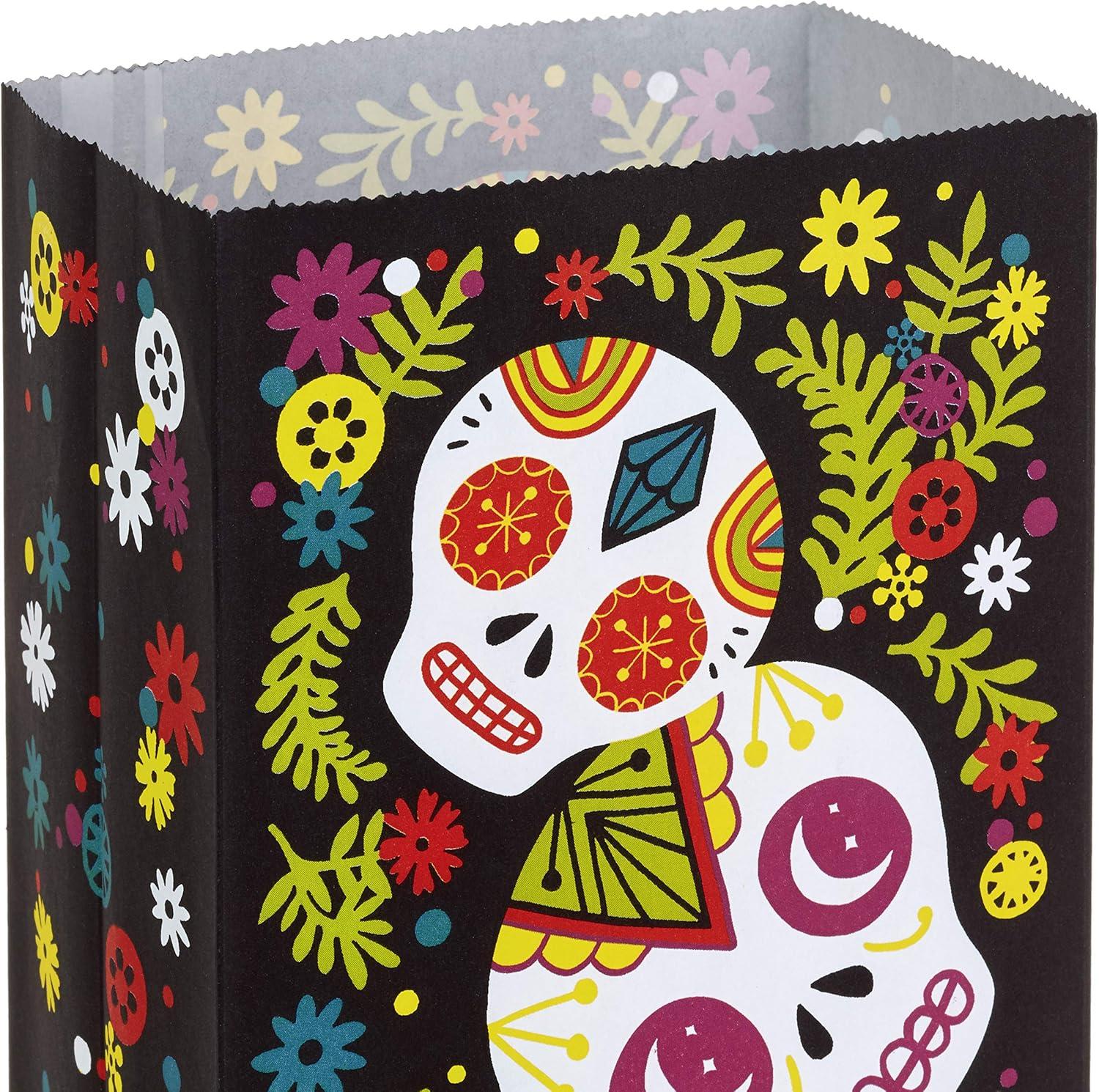 imageHallmark Day of the Dead Party Favor and Wrapped Treat Bags 15 Ct for Halloween Da de los Muertos Class Parties Care Packages and MoreTreat