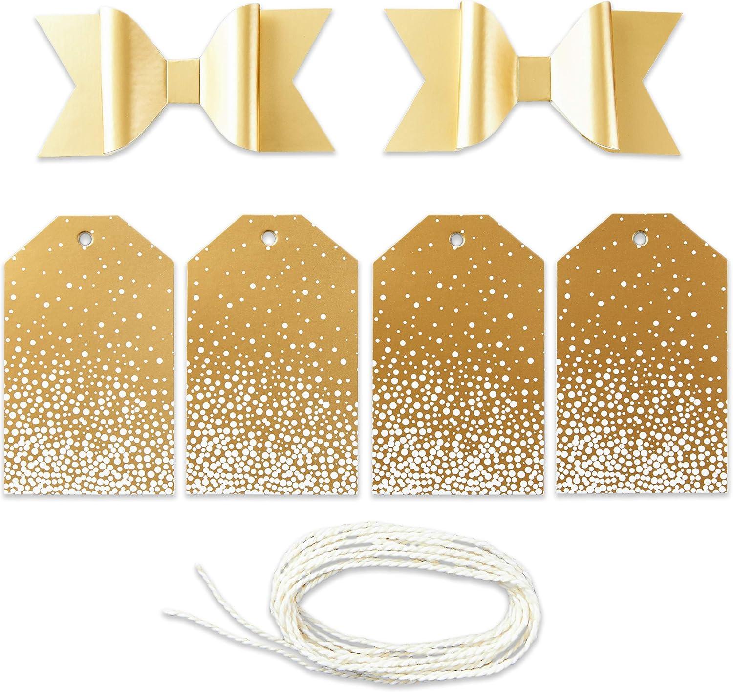imageHallmark Gift Wrapping Accessories Gold Silver White 6 Shiny Bows 12 Gift Tags 9 Yards of Twine for Birthdays Christmas Hanukkah Valentines Day Weddings Baby Showers