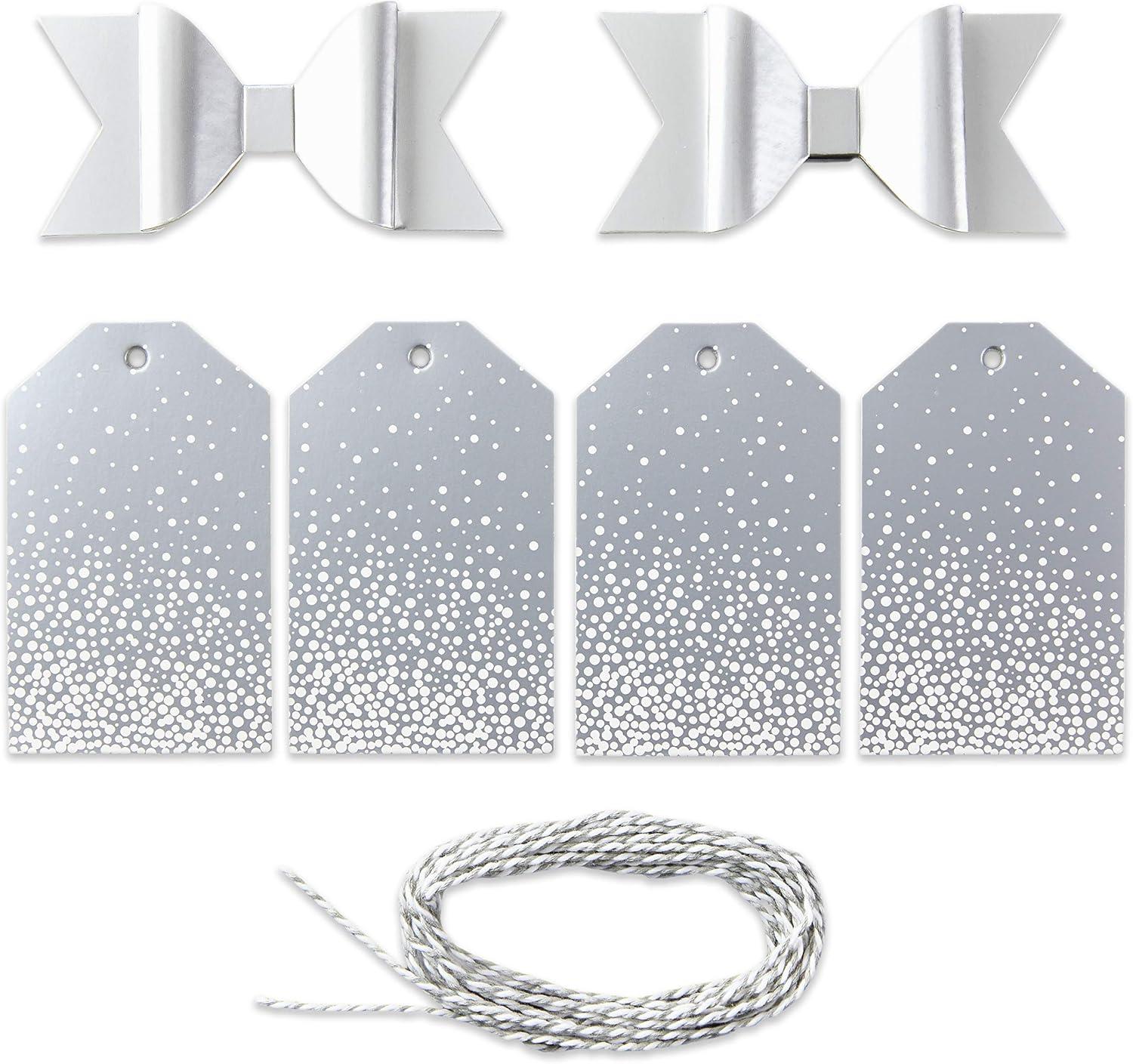 imageHallmark Gift Wrapping Accessories Gold Silver White 6 Shiny Bows 12 Gift Tags 9 Yards of Twine for Birthdays Christmas Hanukkah Valentines Day Weddings Baby Showers