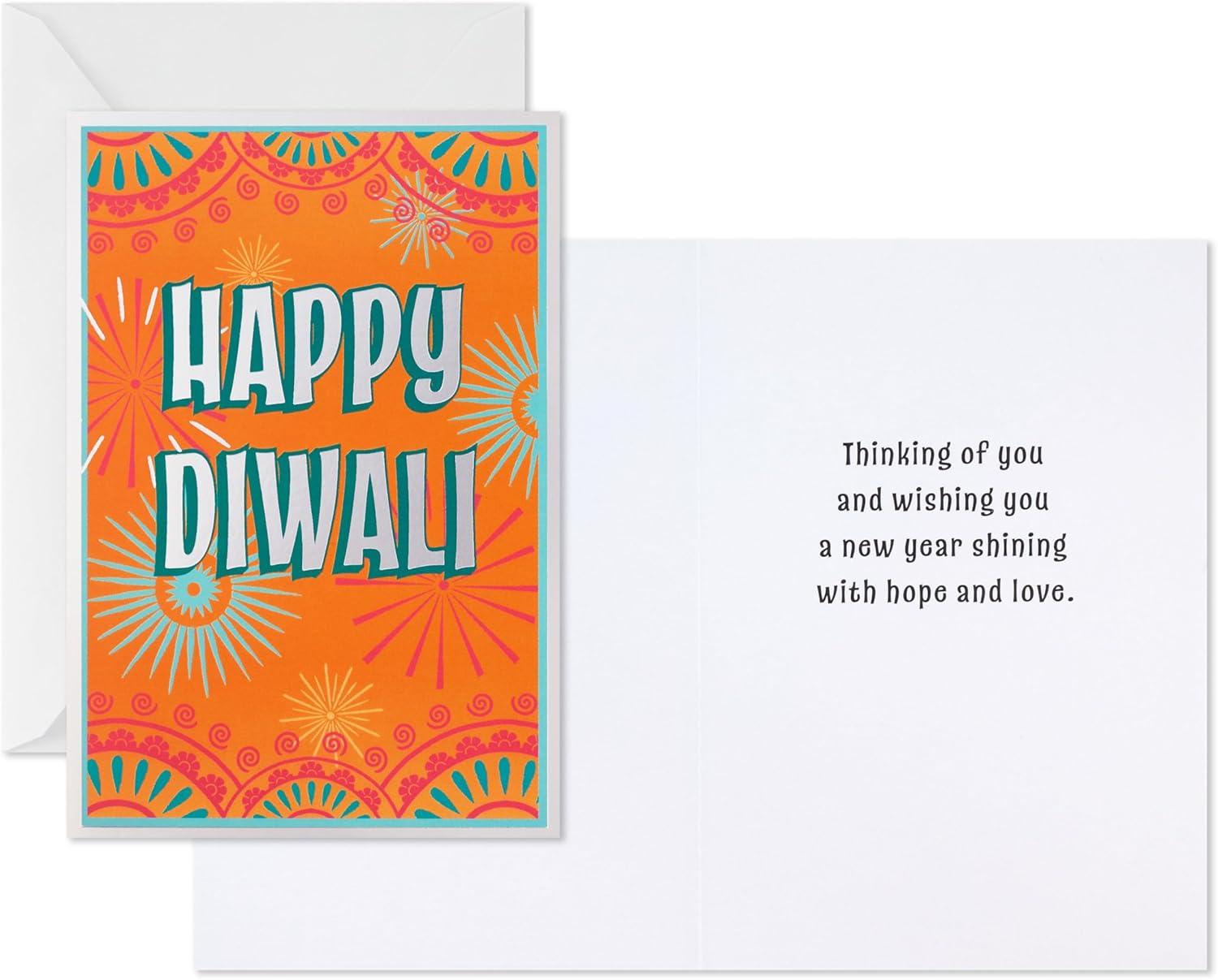 imageHallmark Golden Thread Diwali Greeting Cards 6 Cards with Envelopes Happy DiwaliHappy Diwali