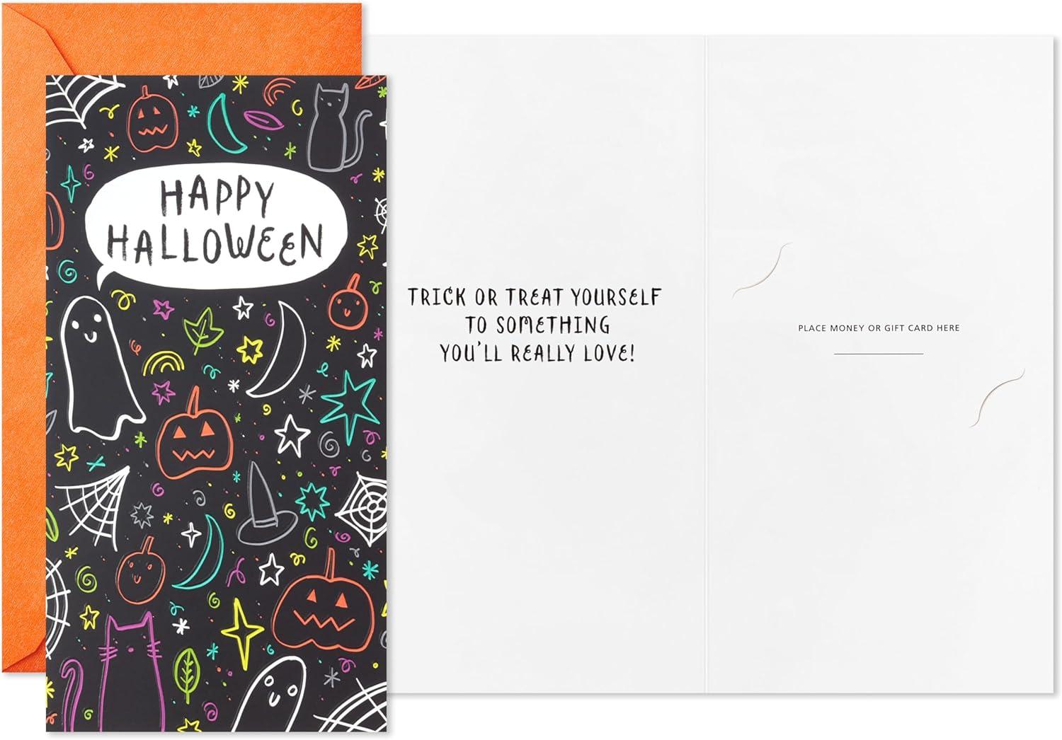 imageHallmark Halloween Cards Assortment Vintage Halloween 16 Cards and EnvelopesGhost and Stars