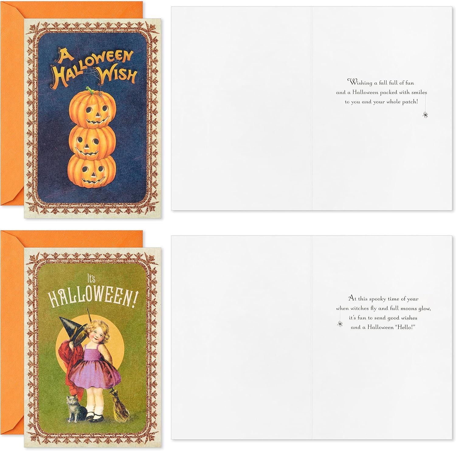 imageHallmark Halloween Cards Assortment Vintage Halloween 16 Cards and EnvelopesVintage Halloween