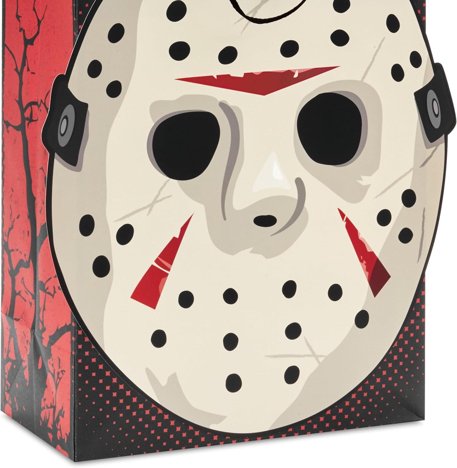 imageHallmark Halloween Friday the 13th Gift Bag with Tissue Paper and Greeting Card Jason Mask Welcome to Camp Crystal Lake
