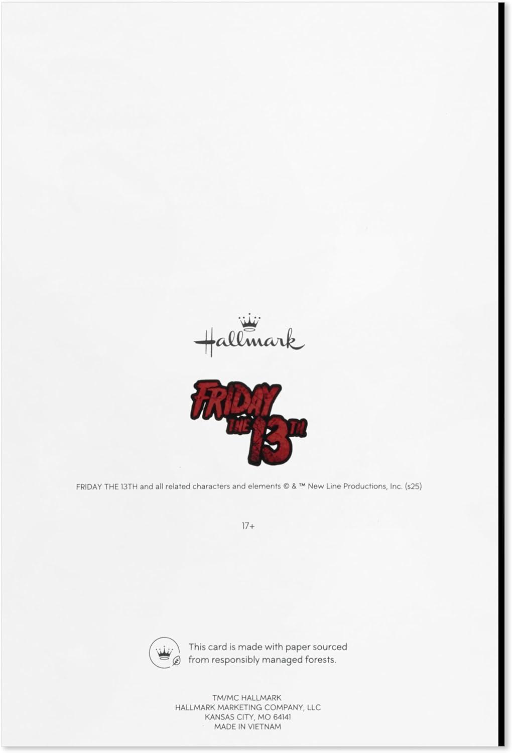 imageHallmark Halloween Friday the 13th Gift Bag with Tissue Paper and Greeting Card Jason Mask Welcome to Camp Crystal Lake