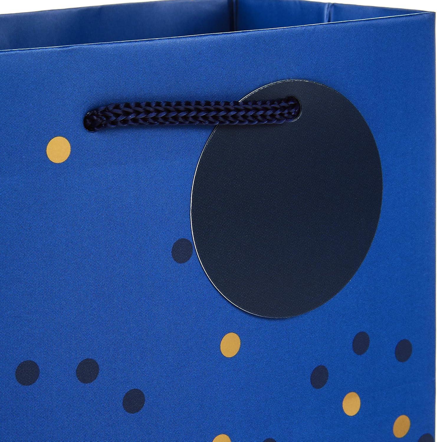 imageHallmark Holiday Gift Bags Assorted Sizes 8 Bags 3 Small 6quot 3 Medium 9quot 2 Large 13quot Navy Blue and Gold Dots Diamonds and Starry Snowflakes for Christmas Hanukkah Weddings Graduations and More Navy and Gold Hanukkah 0005XGB1405