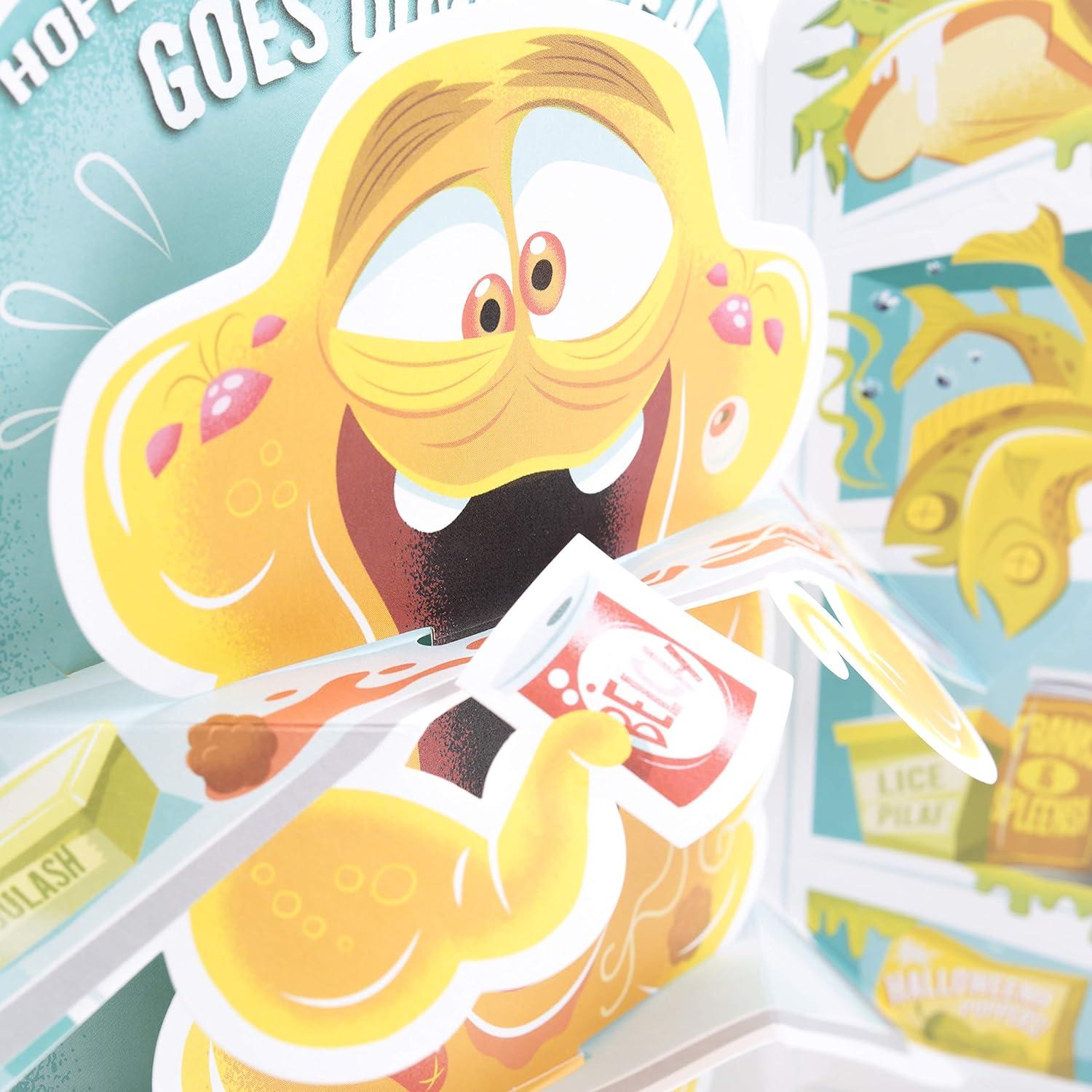 imageHallmark Musical Halloween Card for Kids Displayable Ghosts in CemeteryPop Up with Music Monster in Fridge