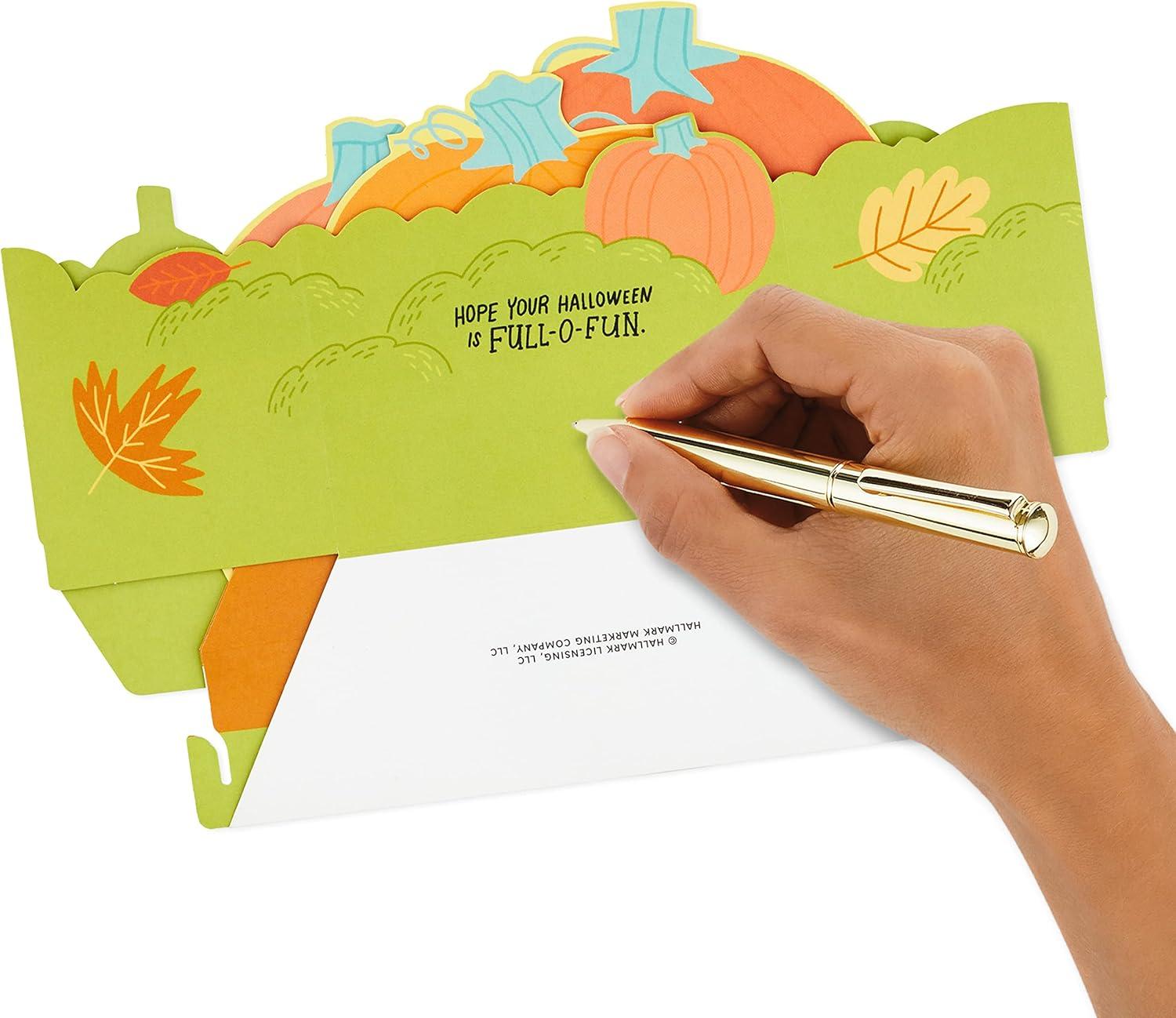 imageHallmark Paper Wonder Halloween Pop Up Card with Music and Motion Flying WitchDIY Pop Up with Sticker Sheers Pumpkin Patch