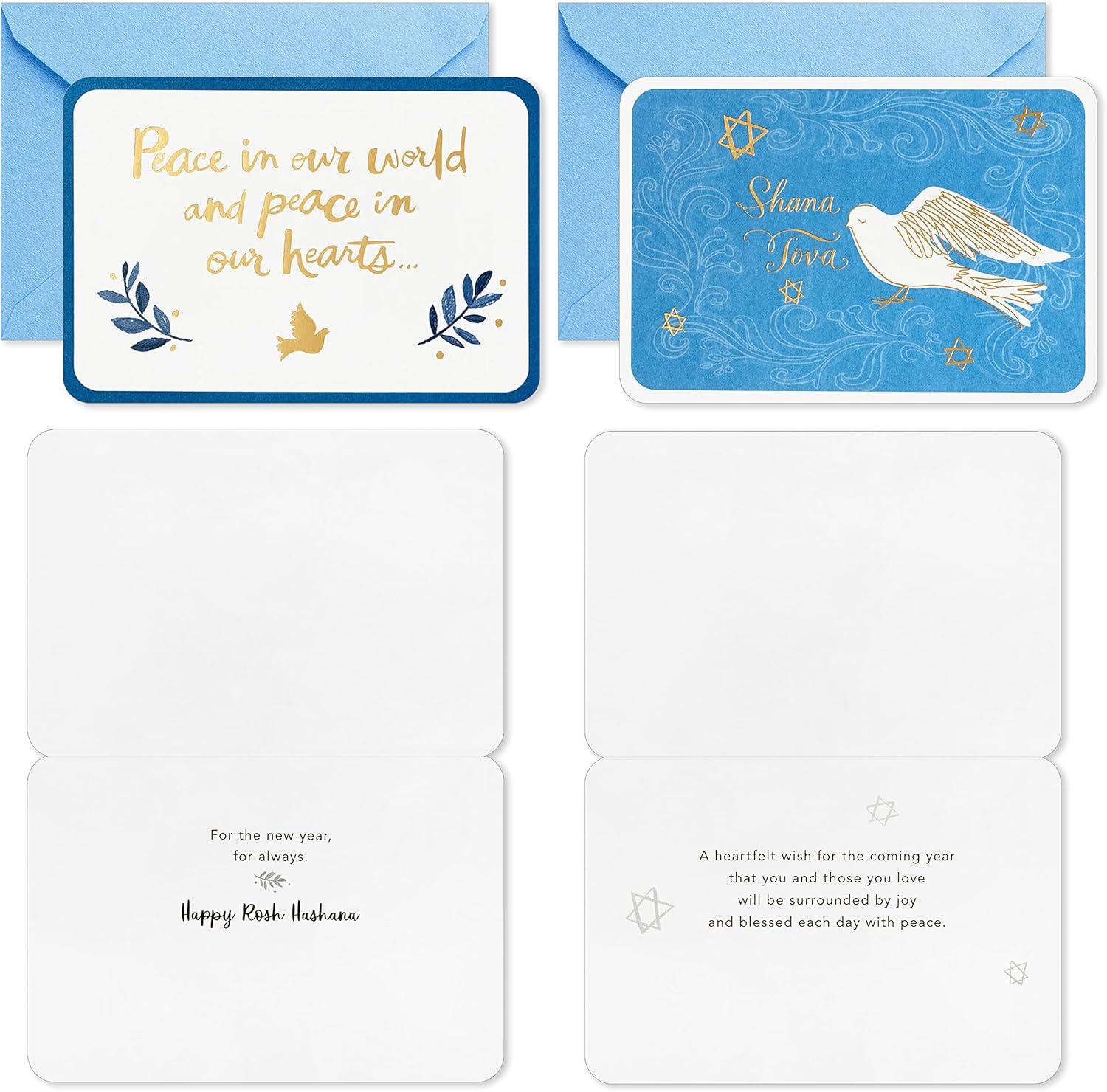 imageHallmark Tree of Life Rosh Hashanah Card Assortment Peace In Our Hearts 24 Cards with Envelopes