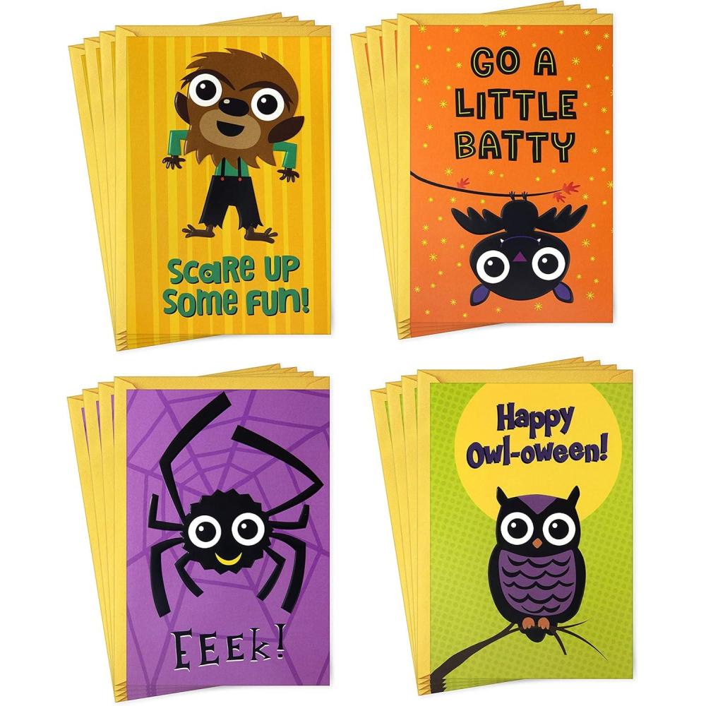 imageHallmark Halloween Cards Assortment Seasons Creepings 24 Cards with Envelopes16 Card Assortment Kids Halloween Characters