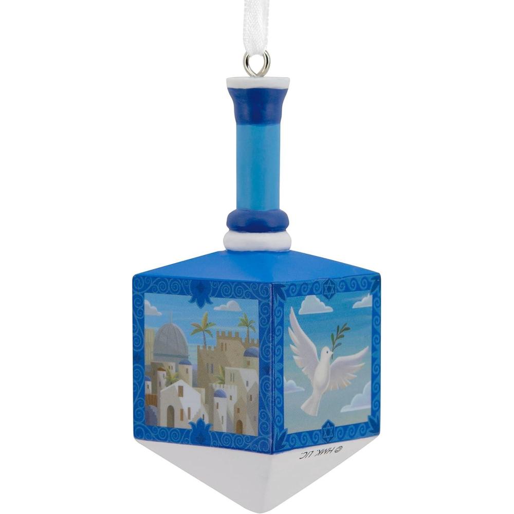 imageHallmark Hanukkah Festival of Lights Menorah Christmas OrnamentDreidel