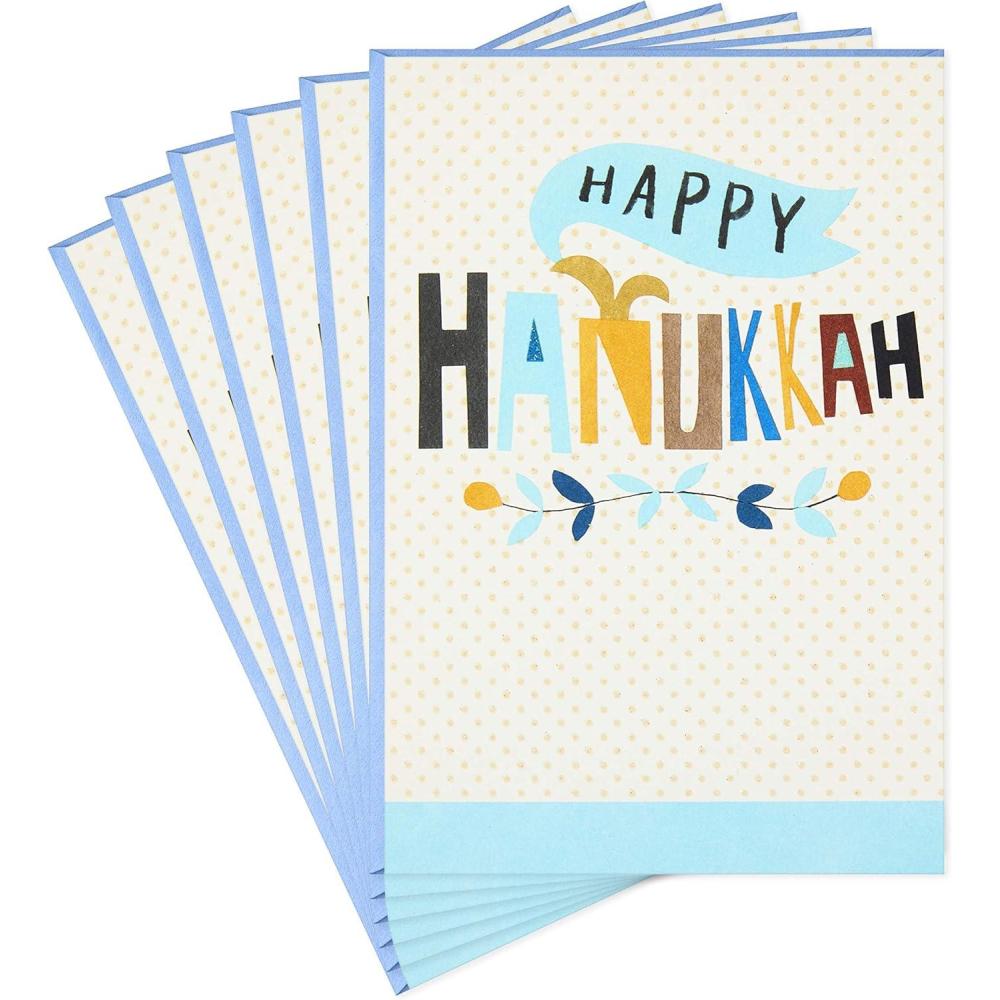 imageHallmark Holiday Cards for Christmas Hanukkah and Kwanzaa 6 Cards with EnvelopesHappy Hanukkah 6 Cards With Envelopes