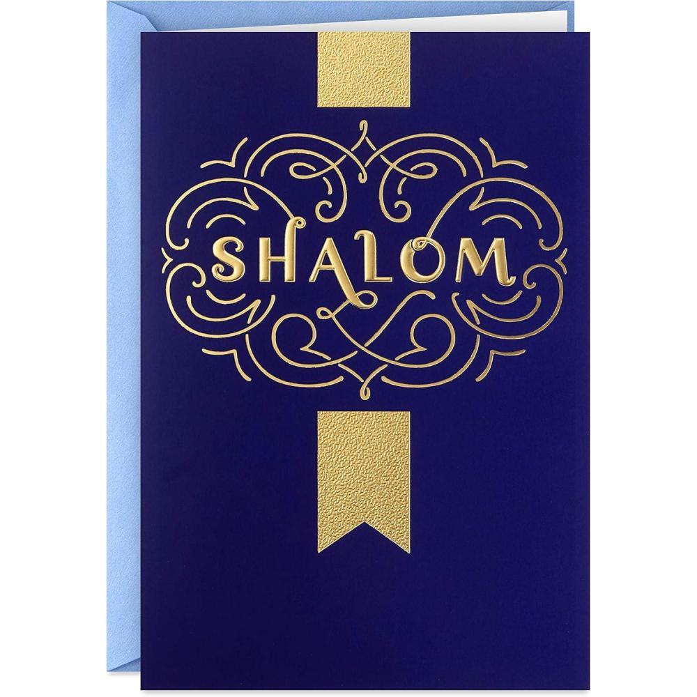 imageHallmark Tree of Life Hanukkah Boxed Cards 40 Cards and Envelopes Blue and Silver DoveShalom Hanukkah Cards