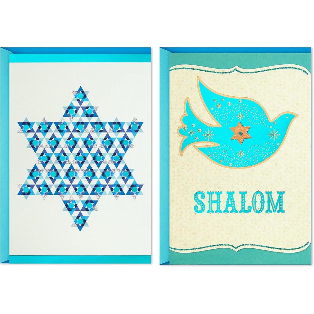 imageHallmark Tree of Life Pack of 2 Hanukkah Cards Shalom Star of David