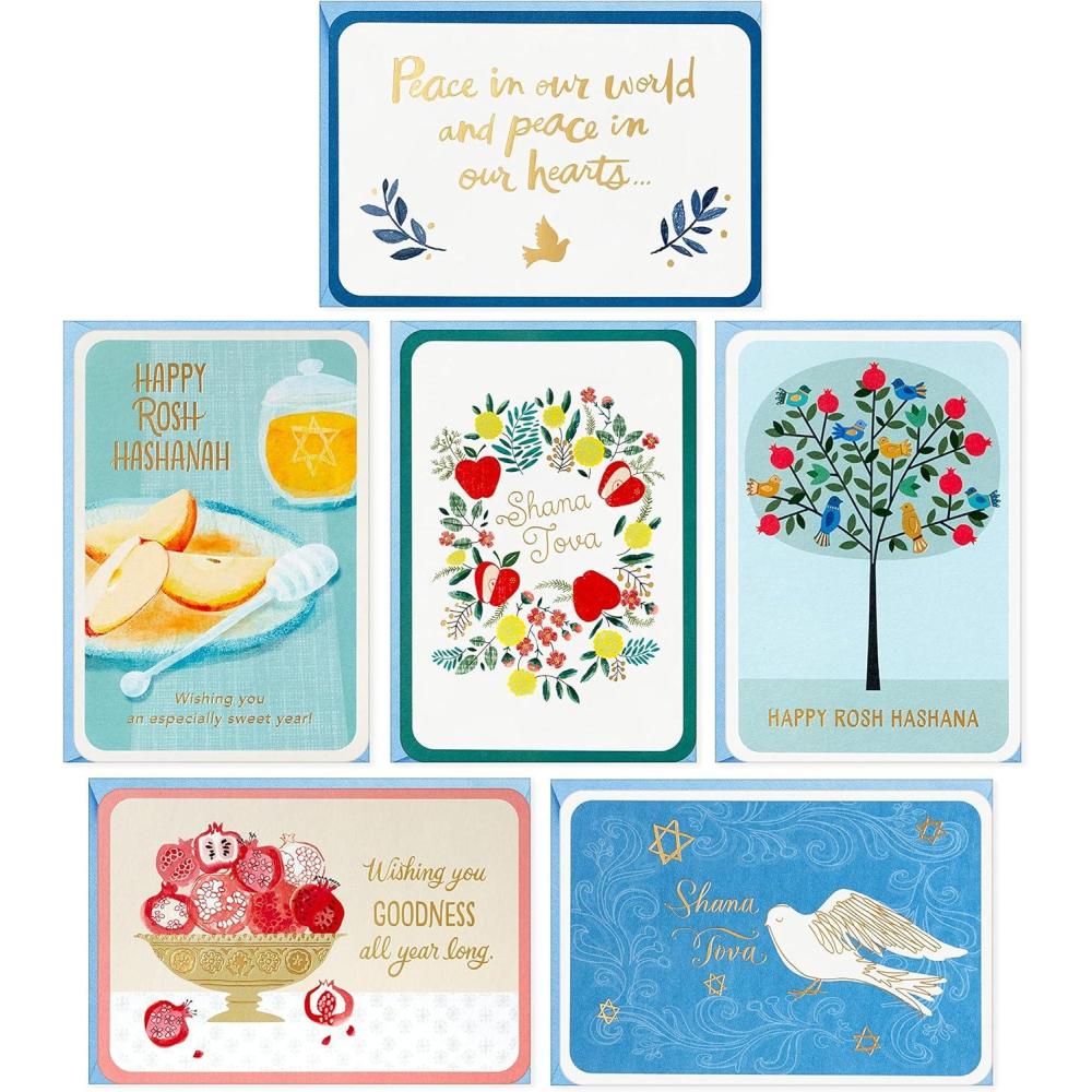imageHallmark Tree of Life Rosh Hashanah Card Assortment Peace In Our Hearts 24 Cards with Envelopes