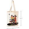 Hallmark 13″ Large Halloween Tote Bag (Haunted House) Reusable Canvas Bag for Trick or Treating, Grocery Shopping and More(Haunted House)