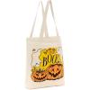 Hallmark 13″ Large Halloween Tote Bag (Haunted House) Reusable Canvas Bag for Trick or Treating, Grocery Shopping and More(Pumpkins and Ghosts)