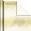 Hallmark Holographic Holiday Wrapping Paper with Cut Lines on Reverse (3 Rolls: 80 sq. ft. ttl) Winter Glow: Navy Blue, Gold, Holographic Snowflakes