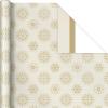 Hallmark Reversible White and Gold Wrapping Paper – Bulk (2 Jumbo Rolls: 160 sq. ft. ttl) Share the Joy, Cheer, Merry, Love, Stripes, Dots, Snowflakes for Christmas Hanukkah, Weddings, Graduations