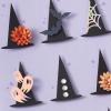 Hallmark Signature Halloween Card (Witch’s Hats with Flowers, Ghosts and Spiders)